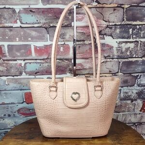 Brighton Croc Embossed Leather Tote Bag